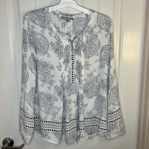 Daniel Rainn Paisley Print Long Sleeve Blouse XL